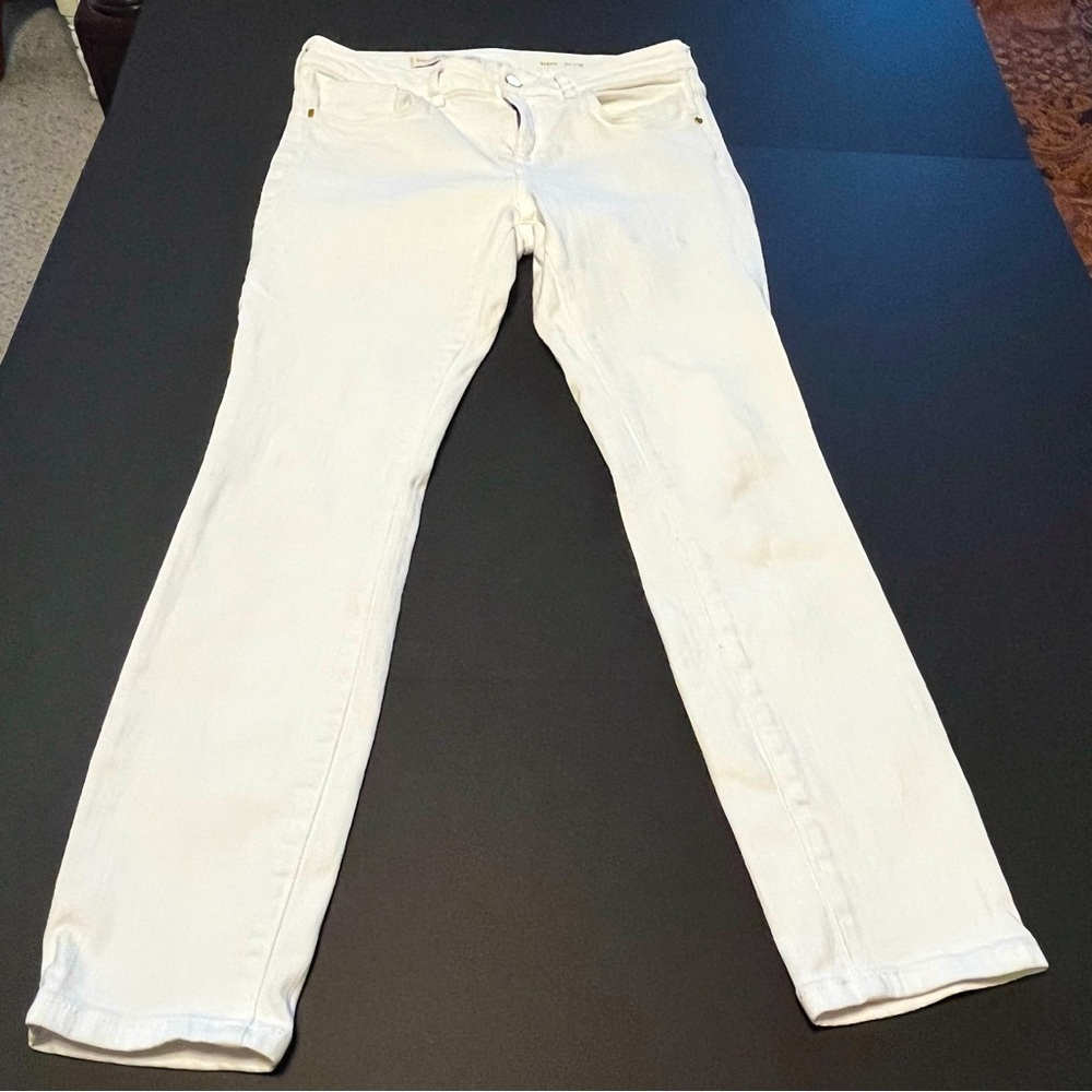 Pilcro and the Letterpress Anthropologie Script Women 29‎ White Denim Jean *FLAW